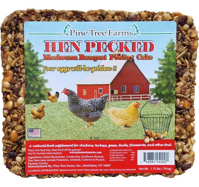Hen Pecked Mealworm Poultry 1.75 lb Cake 6/Pack